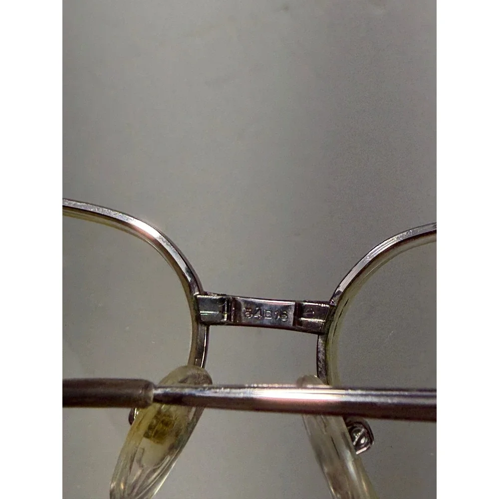 Vintage Oversized Aviator Eyeglasses Frames Silver Tone Double Bridge‎ with Case